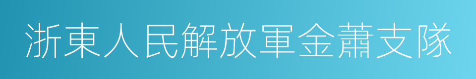 浙東人民解放軍金蕭支隊的同義詞