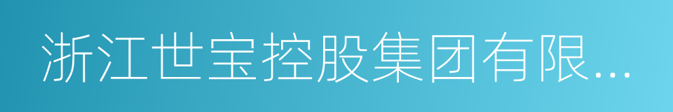 浙江世宝控股集团有限公司的同义词