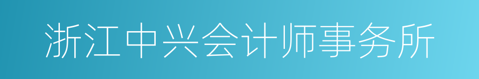 浙江中兴会计师事务所的同义词