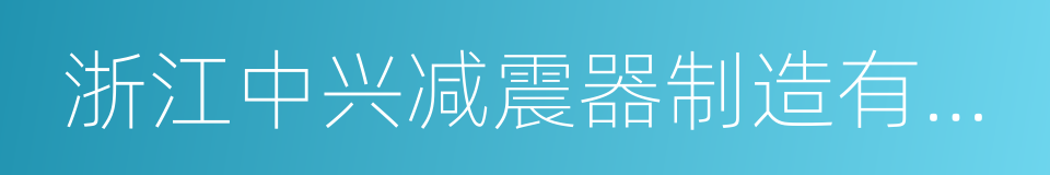 浙江中兴减震器制造有限公司的同义词