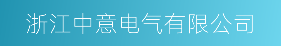 浙江中意电气有限公司的同义词