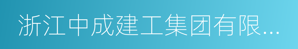 浙江中成建工集团有限公司的同义词