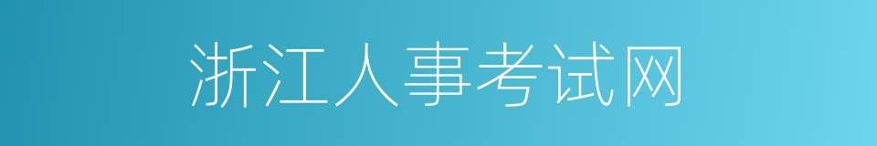 浙江人事考试网的同义词