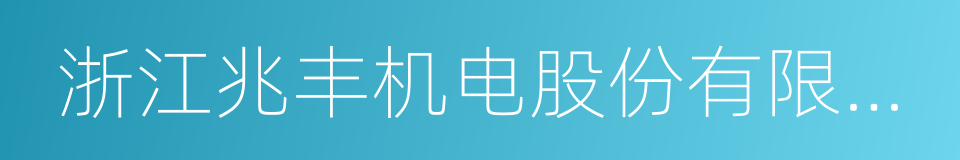 浙江兆丰机电股份有限公司的同义词