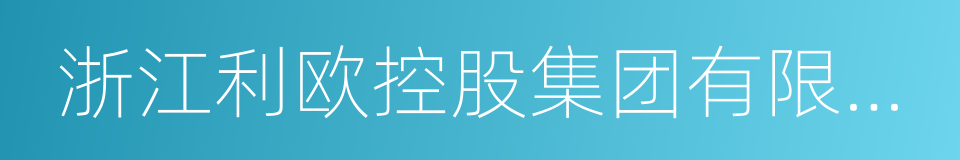 浙江利欧控股集团有限公司的同义词