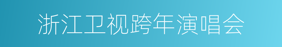 浙江卫视跨年演唱会的意思