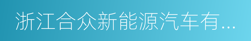 浙江合众新能源汽车有限公司的同义词