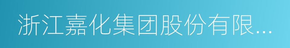 浙江嘉化集团股份有限公司的同义词