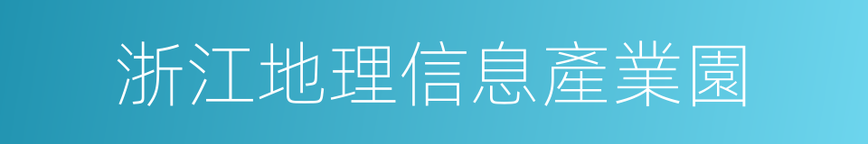 浙江地理信息產業園的同義詞