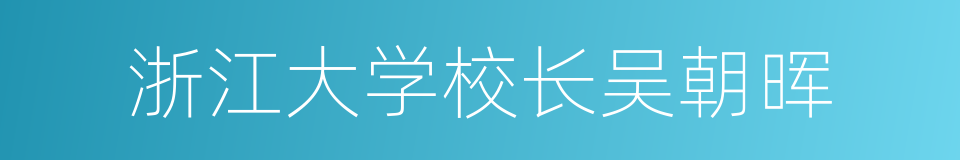 浙江大学校长吴朝晖的同义词