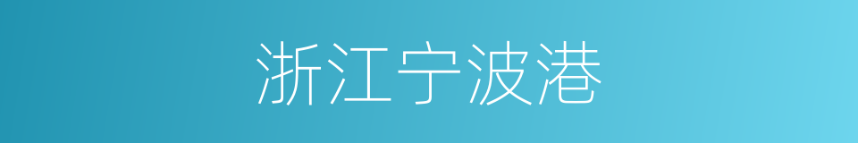 浙江宁波港的同义词
