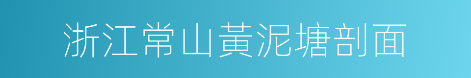 浙江常山黃泥塘剖面的同義詞