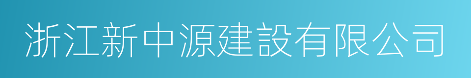 浙江新中源建設有限公司的同義詞