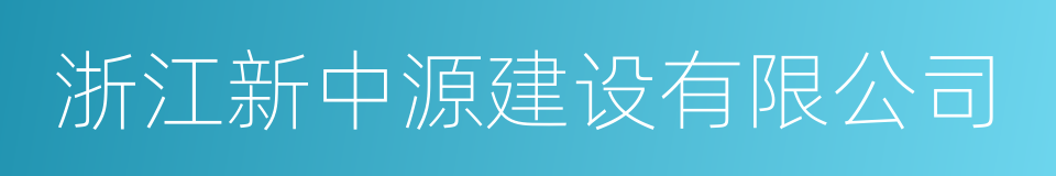 浙江新中源建设有限公司的同义词