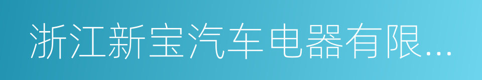 浙江新宝汽车电器有限公司的同义词