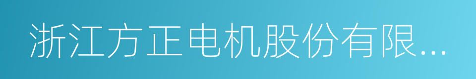 浙江方正电机股份有限公司的同义词