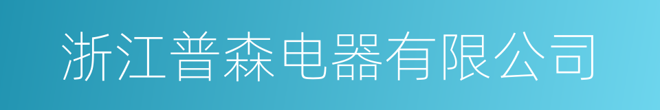 浙江普森电器有限公司的同义词