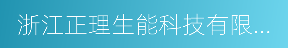 浙江正理生能科技有限公司的同义词