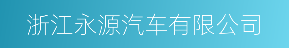 浙江永源汽车有限公司的同义词