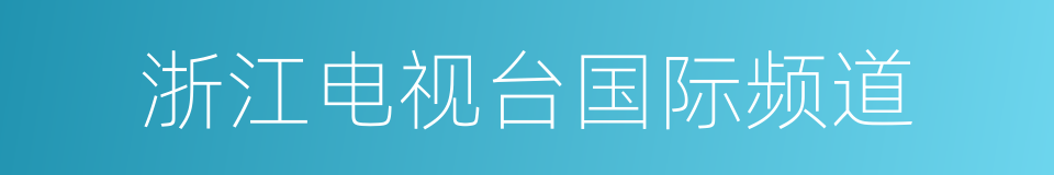 浙江电视台国际频道的同义词