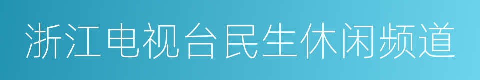 浙江电视台民生休闲频道的同义词