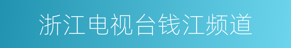 浙江电视台钱江频道的同义词