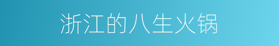 浙江的八生火锅的同义词