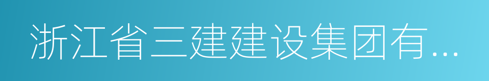 浙江省三建建设集团有限公司的同义词