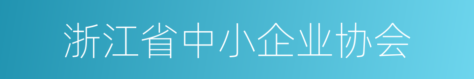 浙江省中小企业协会的同义词