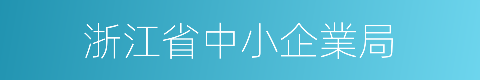 浙江省中小企業局的同義詞