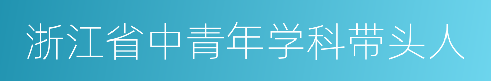 浙江省中青年学科带头人的同义词