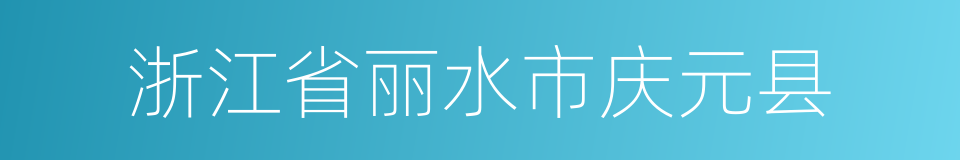 浙江省丽水市庆元县的同义词