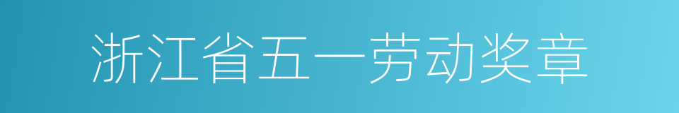 浙江省五一劳动奖章的同义词