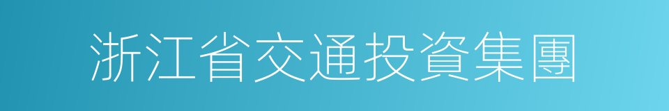 浙江省交通投資集團的同義詞