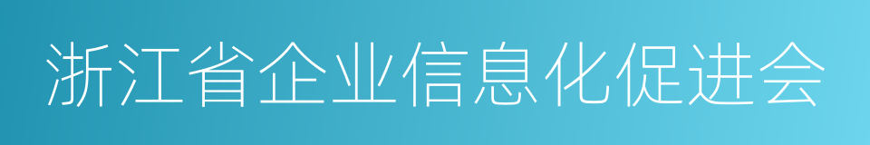 浙江省企业信息化促进会的同义词