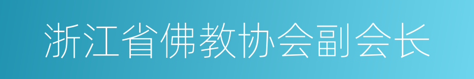 浙江省佛教协会副会长的同义词