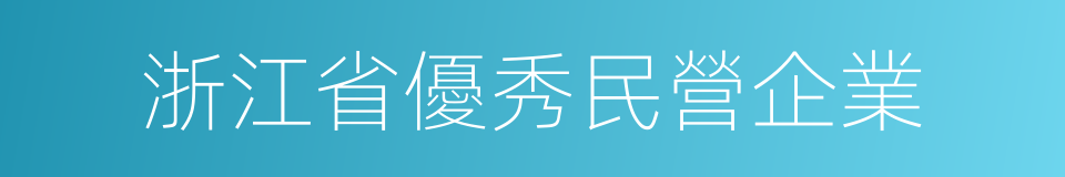 浙江省優秀民營企業的同義詞