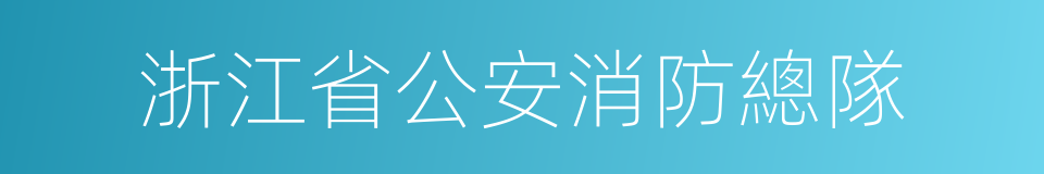 浙江省公安消防總隊的同義詞