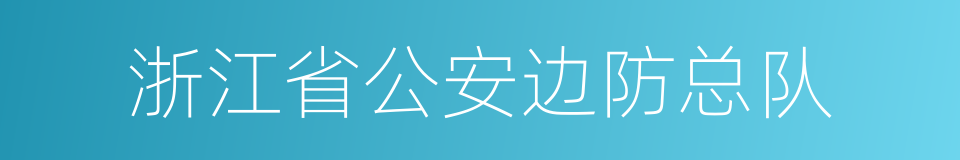 浙江省公安边防总队的同义词