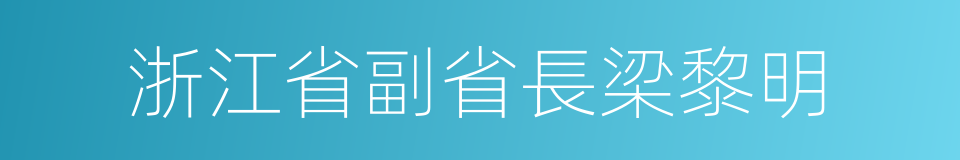 浙江省副省長梁黎明的同義詞