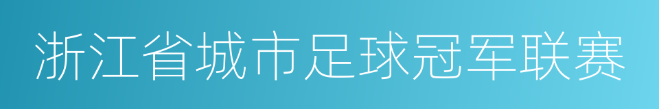 浙江省城市足球冠军联赛的同义词