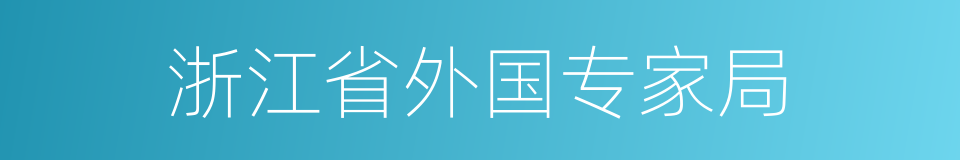 浙江省外国专家局的同义词