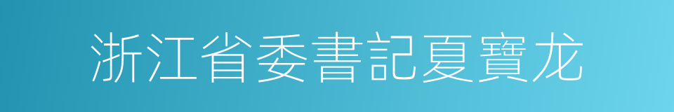 浙江省委書記夏寶龙的同義詞