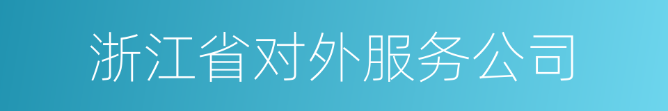 浙江省对外服务公司的同义词