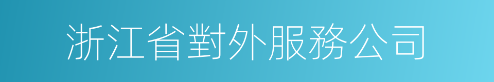 浙江省對外服務公司的同義詞