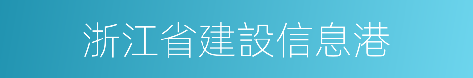 浙江省建設信息港的同義詞