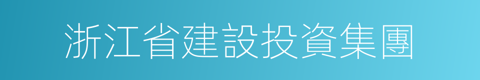 浙江省建設投資集團的同義詞