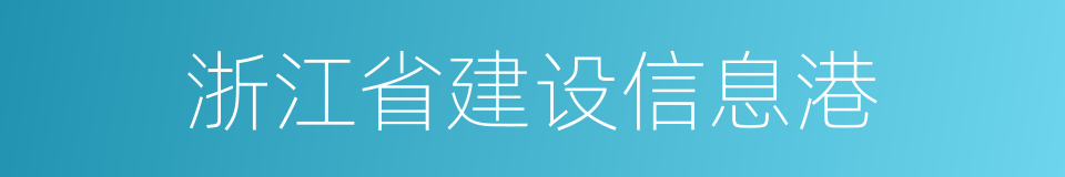 浙江省建设信息港的同义词