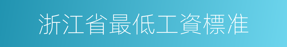 浙江省最低工資標准的同義詞
