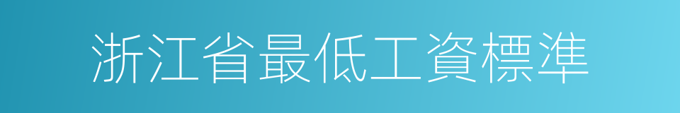 浙江省最低工資標準的同義詞